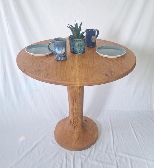 Solid oak handcarved round dining table